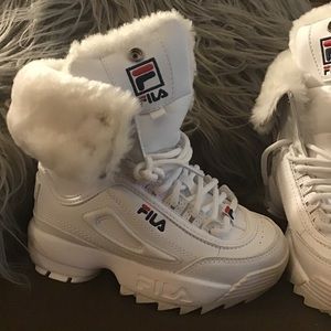 FILAMENT White Fur Snow Boots